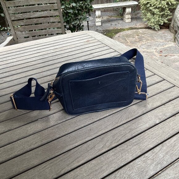 Funky Monkey Navy Blue Small Crossbody Bag Canvas Strap - Picture 5 of 8